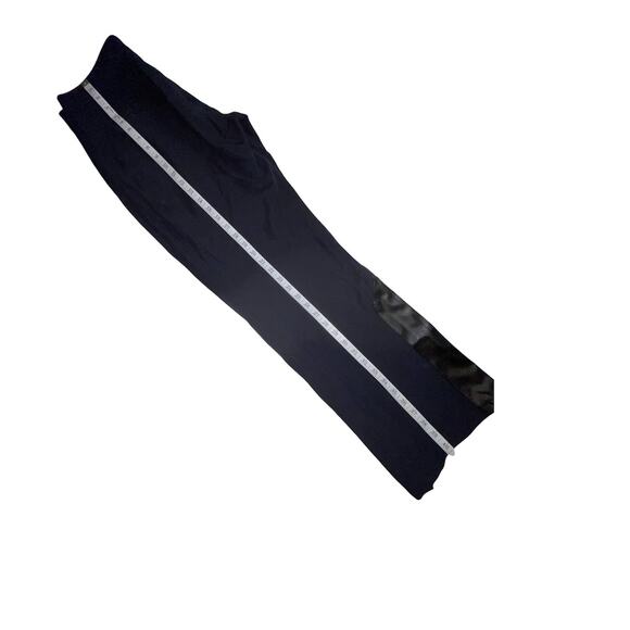 Athleta Casual Athletic Pants Jet Black with Faux Leather Trim Size 12 - Picture 12 of 12